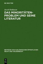 Beiträge Zum Ausländischen Öffentlichen Recht Und Völkerrech-Das Minoritätenproblem und seine Literatur