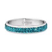 Quiges Stapelring Ring - Vulring Turquoise Zirkonia - Dames - RVS zilverkleurig - Maat 19 - Hoogte 4mm