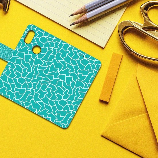 Tenphone Etui Coque pour Xiaomi Mi A2 Lite Portefeuille Cracks Blue