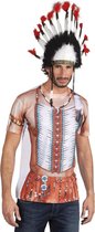 3 stuks: Fotorealistisch shirt - Indiaan - Large