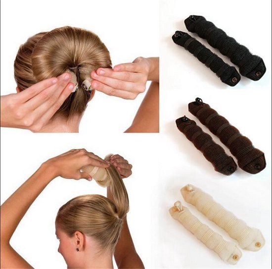 weten winnaar koelkast Hair Bun Sponge Set - Haar Donut Knot Maker - 22cm en 17cm - 2 Stuks -  Beige | bol.com