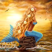Diamond Painting Crystal Card Kit ® Mermaid Dreams, 18x18 cm, Partial Painting