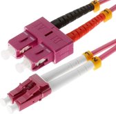 Helos 1m OM4 LC/SC Glasvezel kabel Violet