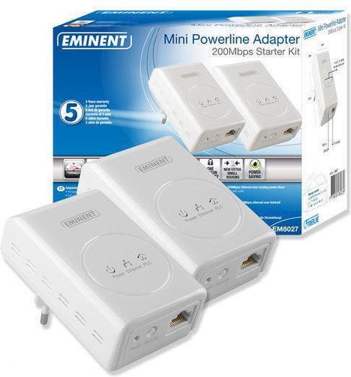 Eminent Mini Powerline Adapter 200Mbps Starterkit | bol.com