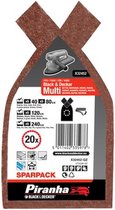 Piranha Sparpack Multi; korrel 40 (6x), 80 (6x), 120 (4x), 240 (4x), 20 stuks X32452