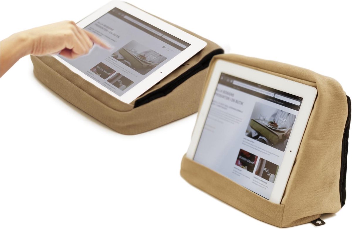 Bosign Tablet Kussen, iPad kussen, tablet standaard Cotton Khaki max 10