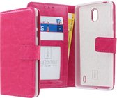 Nokia 1 Plus Bookcase hoesje - CaseBoutique - Effen Roze - Kunstleer