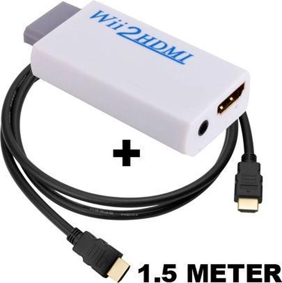 HDMI converter / omvormer / adapter + HDMI kabel 1.5 meter geschikt voor Nintendo Wii - Gamesellers