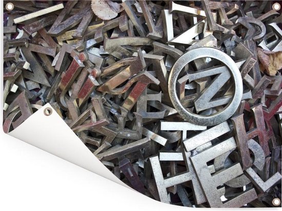 Cursus Passief verschijnen Tuin decoratie Metalen letters op een stapel - 40x30 cm | bol.com