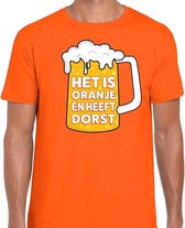 Het is oranje en heeft dorst t-shirt heren - tekst shirt Het is oranje en heeft dorst voor heren - Oranje kleding S
