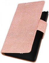 Devil Booktype Wallet Case Hoesjes voor Sony Xperia T LT30P Licht Roze