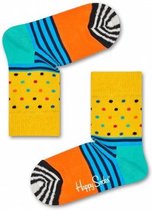 Happy Socks Kids Stripes & Dots sokken Geel, 7-9 jaar, Maat 31/34