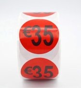 Prijsstickers op rol 35 euro 2cm - 500 stuks