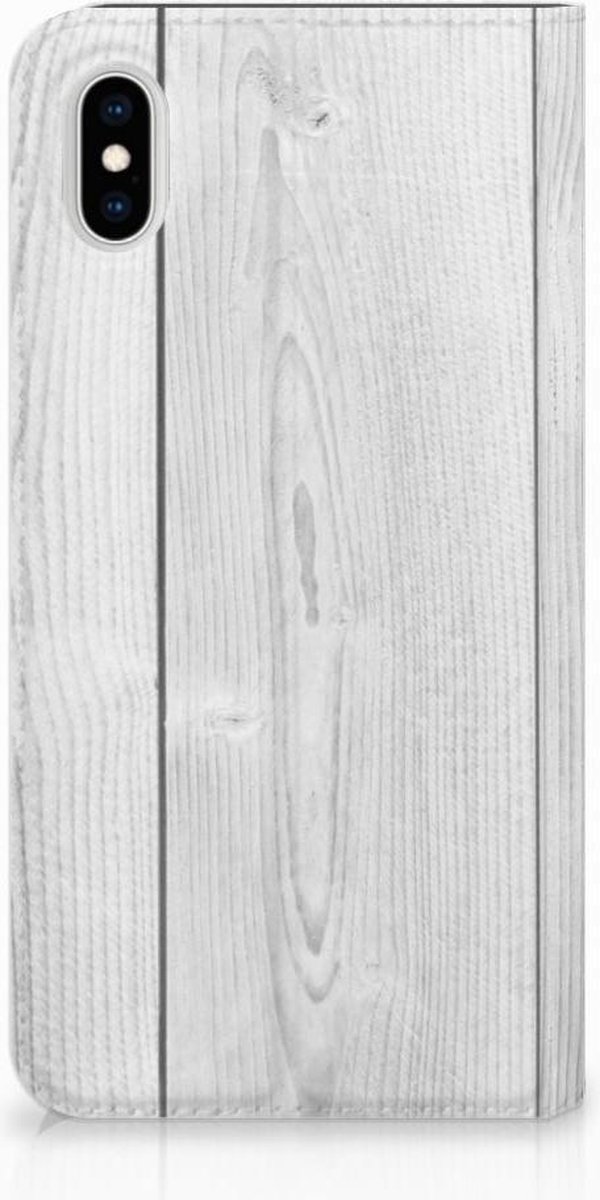 Apple iPhone Xs Max Book Wallet Case White Wood