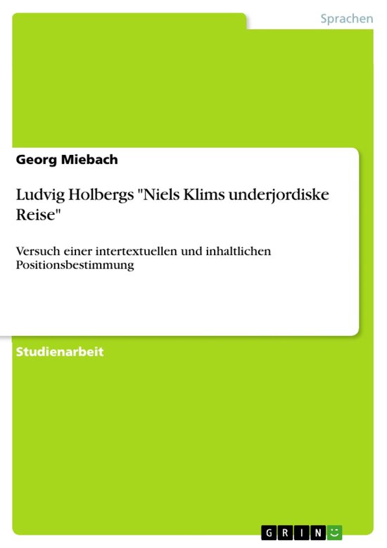 Ludvig Holbergs "Niels Klims underjordiske Reise" - cover