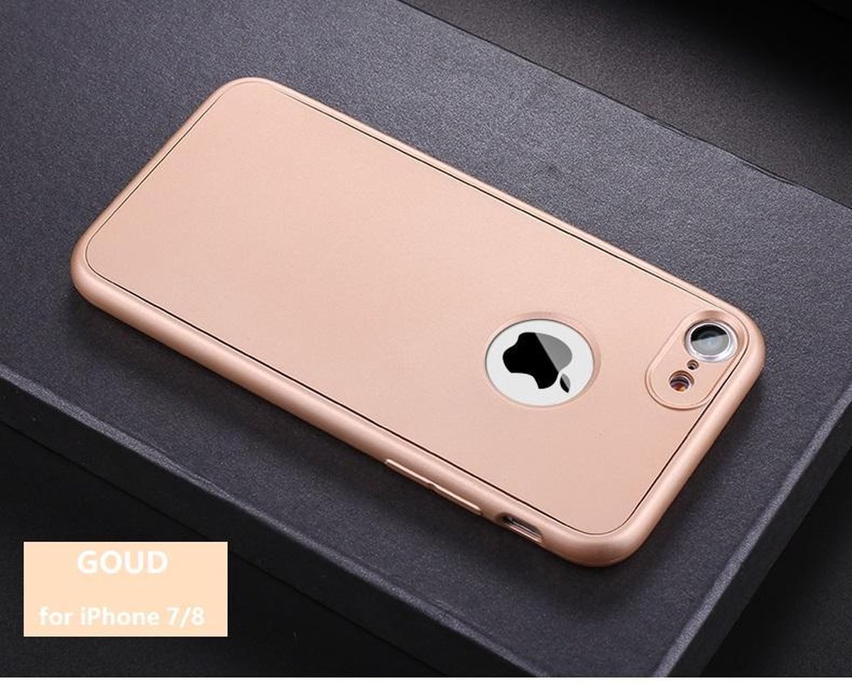 360-graden Frosting TPU Beschermhoesje Set voor iPhone 7 / 8 / SE 2020 / SE 2022 _ Goud