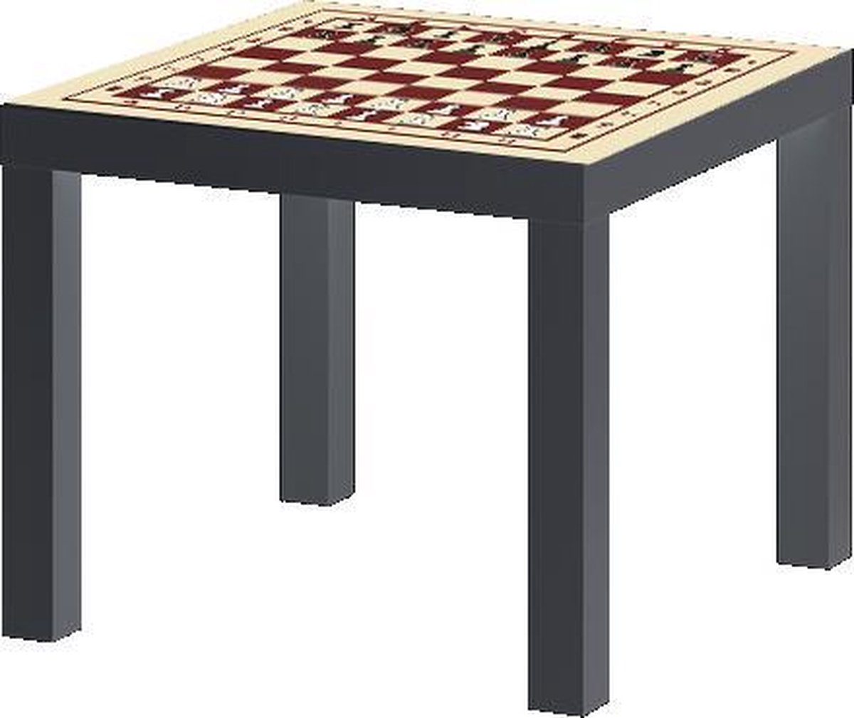 IKEA® Lack™ met schaakbord print zwart - MET opdruk stukken |