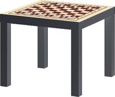 IKEA® Lack™ tafeltje met schaakbord print - zwart - MET opdruk stukken