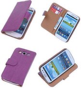 BestCases Samsung Galaxy S3 i9300 - Echt Leer Bookcase Lila - Lederen Leder Cover Case Wallet Hoesje