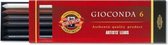 KOH-I-NOOR Drawing Chalks for 5.6mm Diameter I Mechanical Pencil (Set of 6), 4869006003PK.