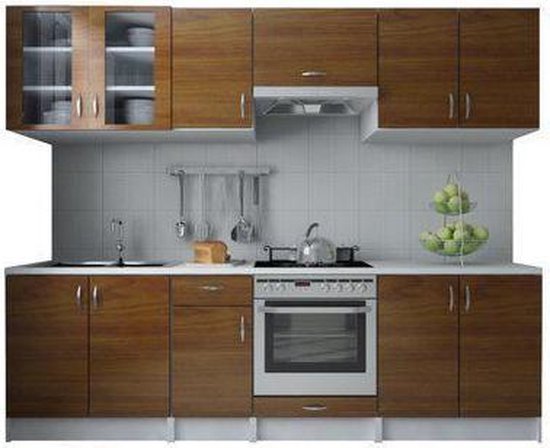 metalen Prestige Vol vidaXL Keukenmeubel Keuken Legno bruin 2.6 meter (ook verkrijgbaar in  walnoot) 60702 | bol.com