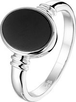 Glams Ring Onyx - Zilver