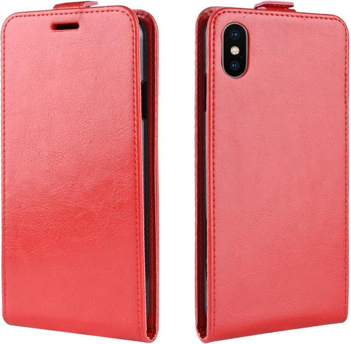 Flip case - Iphone XR Hoesje - Rood - Crazy Horse