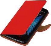 Rood Effen booktype wallet cover hoesje voor LG K8