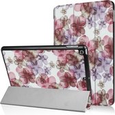 iPad (2017) smart case hoes map bloemen + back cover