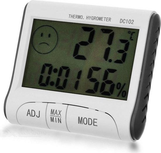 Bereid Monnik ui Digitale LCD-display Thermometer / Hygrometer / Klok / Alarm Temperatuur  /... | bol.com