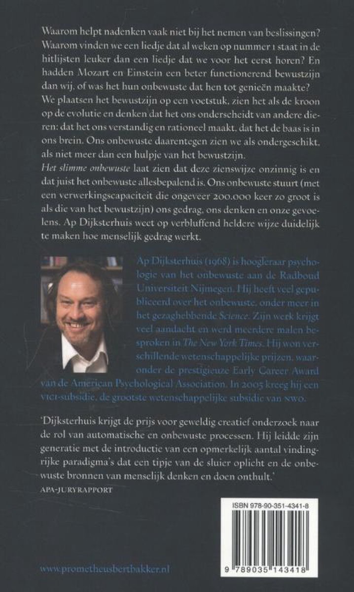 Het slimme onbewuste - back cover