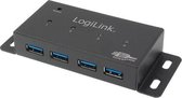 LogiLink 4 Port Hub, USB 3.0 actief zwart (metaal)