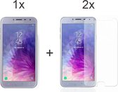 Samsung J4 2018 Hoesje - Samsung Galaxy J4 2018 hoesje siliconen case transparant cover - 2x Samsung Galaxy J4 2018 Screenprotector