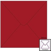 Benza Wenskaart Enveloppen - Vierkant 14 x 14 cm - Kerst Rood - 50 stuks