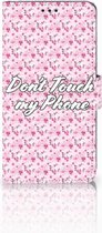 Geschikt voor Samsung Galaxy S10 Hoesje Bookcase Flowers Pink DTMP