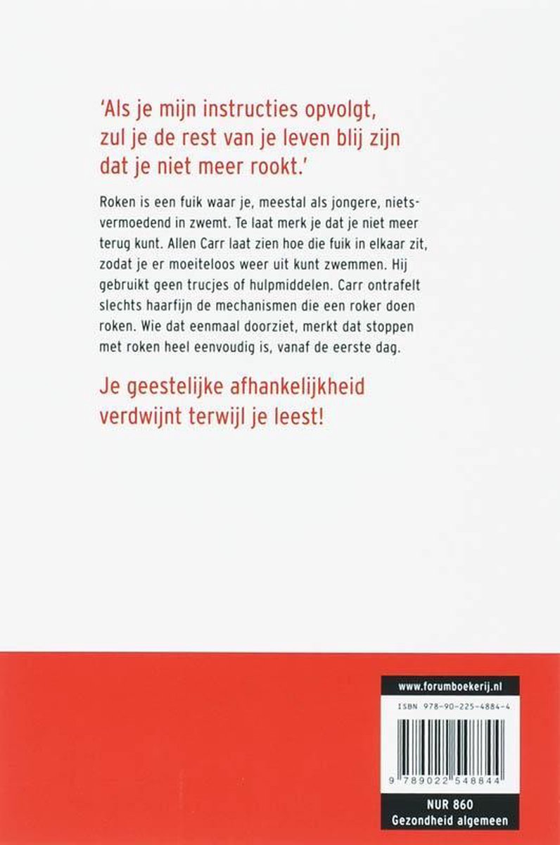 Stoppen met roken - back cover