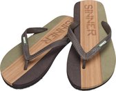 SINNER Capitola Heren Slippers - Donker groen/Licht bruin - Maat 46