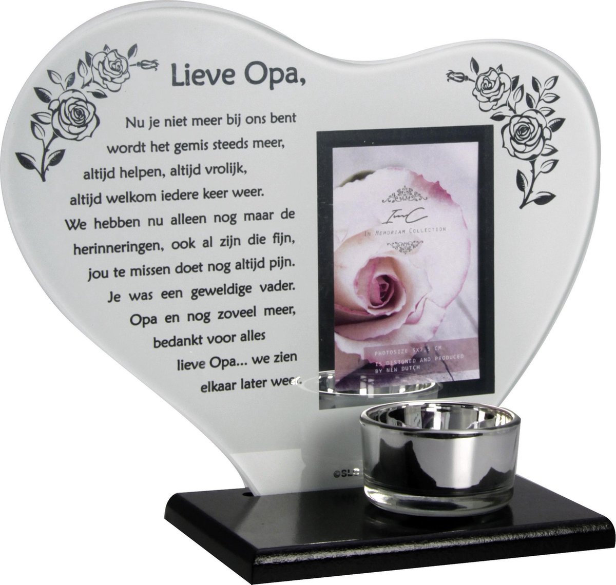 Onwijs bol.com | Waxinehouder in memoriam overleden glas hart met gedicht OI-64