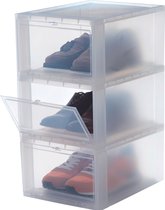 Bol.com IRIS Schoenenbox Large opbergbox - Kunststof - Transparant - 3 stuks aanbieding