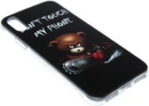 Don't touch my phone siliconen hoesje Geschikt voor iPhone XS/ X