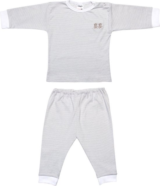 Beeren Bodywear Unisex Pyjama Stripe - Grijs - Maat 62/68