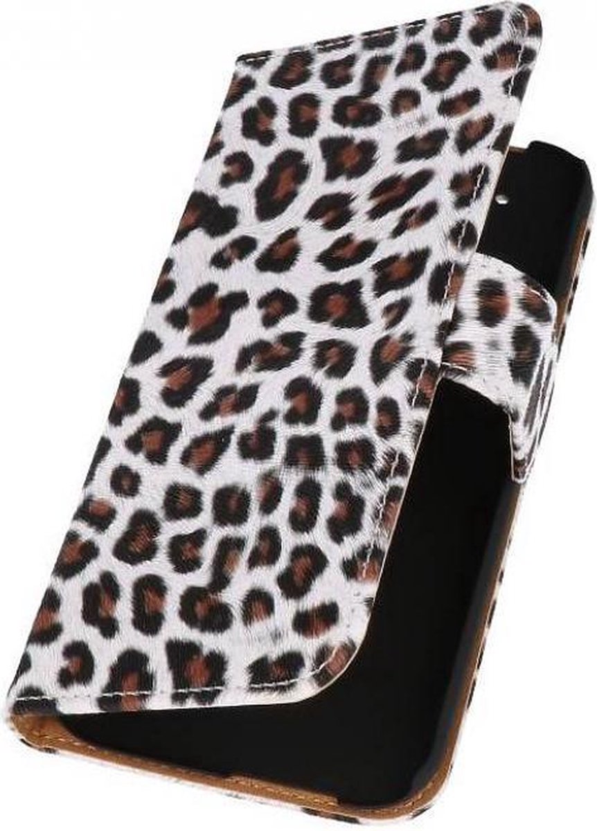 Luipaard Bookstyle Wallet Case Hoes - Hoesje Geschikt voor HTC One M8 Bruin