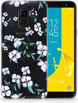 Geschikt voor Samsung Galaxy J6 2018 Uniek TPU Hoesje Blossom White
