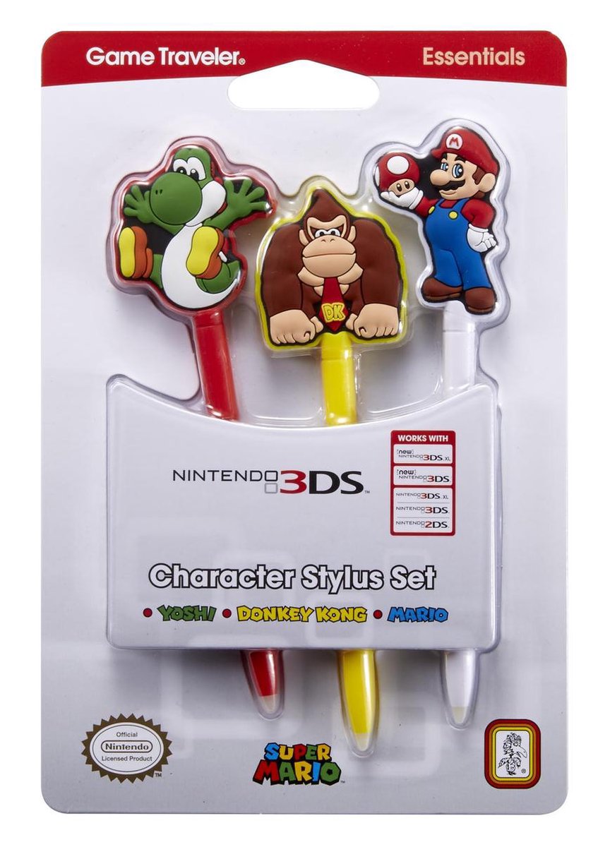 Official licensed Mario Stylus Pack N3DS/N3DSXL/3DS/3DSXL/2DS