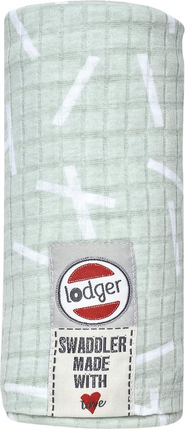 Lodger Hydrofiele doek Swaddler Sprinkle - Lichtgroen print - 120x120 cm