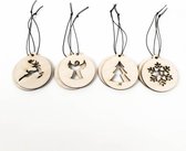 Houten Kerstballen (8 st.) - Naturel | Kerstversiering, Kerstdecoratie, Kerst houten decoratie