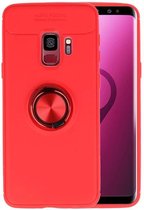 Softcase voor Galaxy S9 Hoesje met Ring Houder Rood