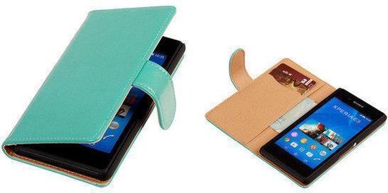 PU Leder Turquoise Sony Xperia E3 Book/Wallet Case/Cover