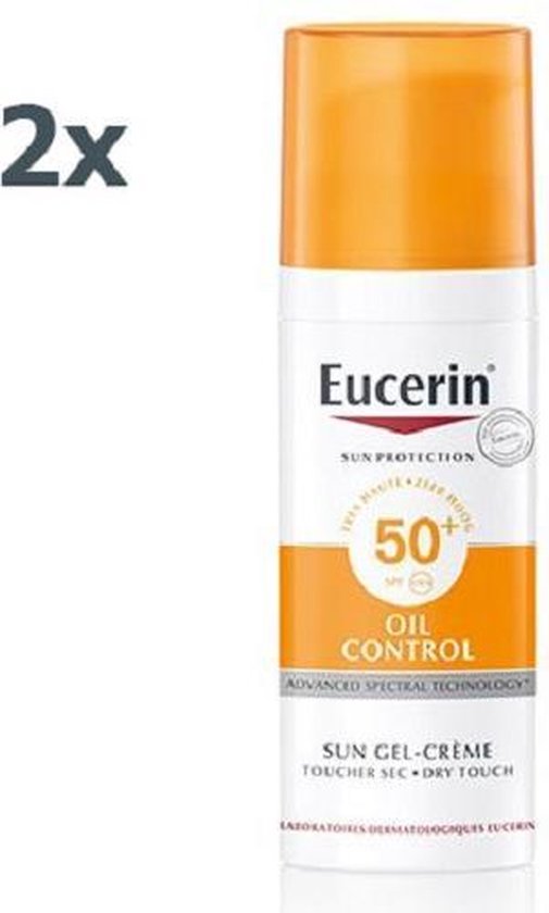 Makkelijk te lezen Door boksen Eucerin Sun Oil Control Gel-Crème SPF 50+ Zonnebrand - 50 ml 2 pack |  bol.com