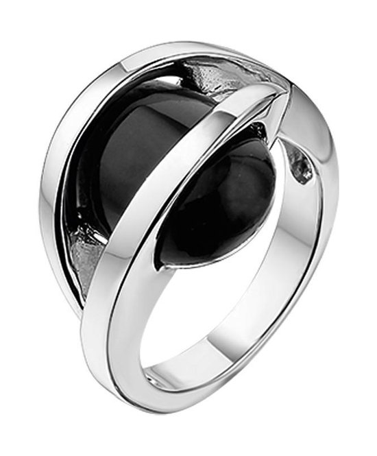 The Jewelry Collection Ring Onyx - Zilver